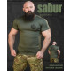 Тактична потоотводна футболка SABUR череп олива ВТ6557