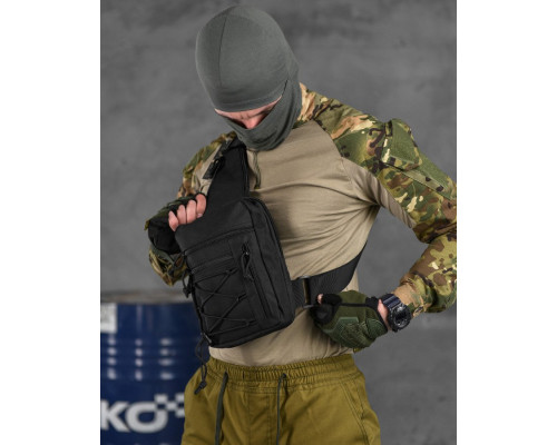 Сумка-слінг тактична з однією лямкою SILVER KNIGHT black ВТ6747