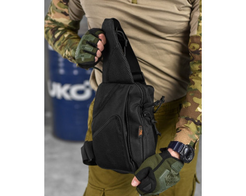 Сумка-слінг тактична з однією лямкою SILVER KNIGHT black ВТ6747