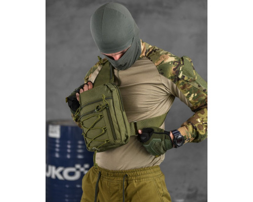 Сумка-слінг тактична з однією лямкою SILVER KNIGHT oliva ВТ6748