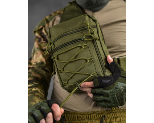 Сумка-слінг тактична з однією лямкою SILVER KNIGHT oliva ВТ6748