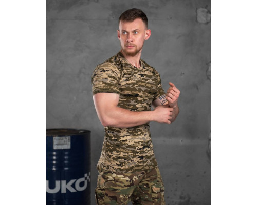 Тактична футболка бавовна піксель ВТ6782