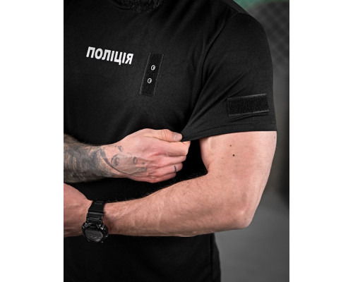 Футболка поліція black ВТ6013