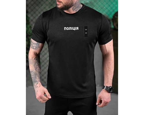 Футболка поліція black ВТ6013