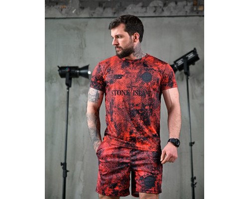 Літній комплект Stone Island x new balance red ЛН2680