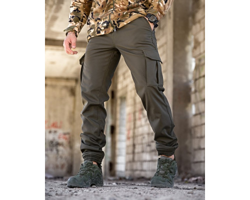 Зимові штани soft shell BANDIT олива ТР6407