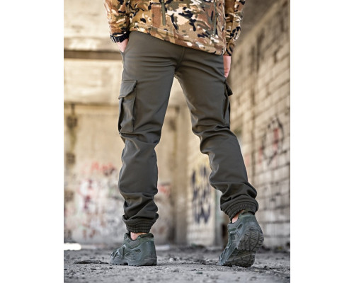 Зимові штани soft shell BANDIT олива ТР6407