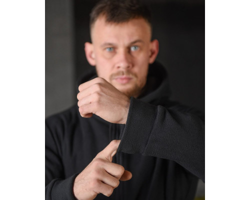 Флісовий спортивний костюм чорний ВТ4792