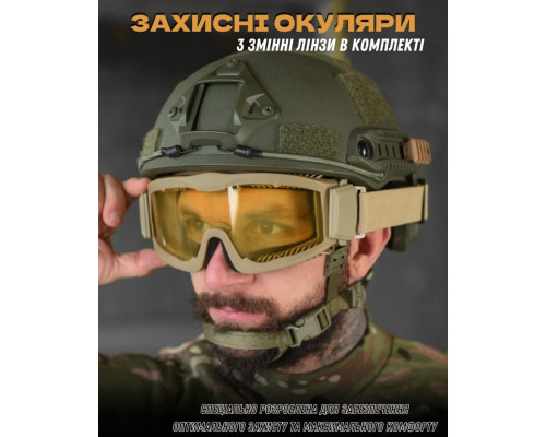 ТАКТИЧЕСКИЕ ВОЕННЫЕ АРМЕЙСКИЕ ОЧКИ СО СМЕННЫМИ СТЕКЛАМИ REVISION coyot ВТ3914