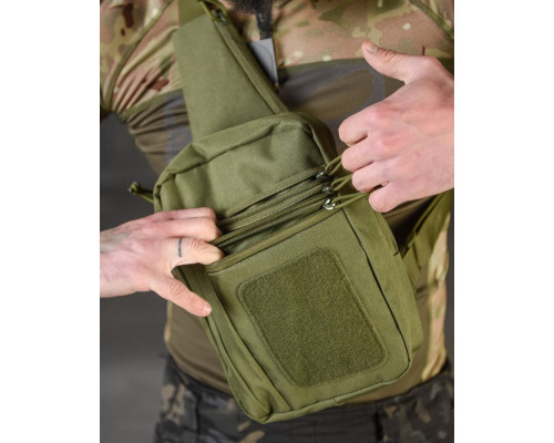 нагрудна сумка кобура Silver knight olive ВТ3952