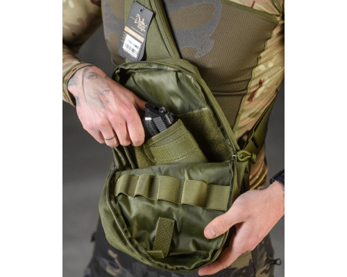 нагрудна сумка кобура Silver knight olive ВТ3952