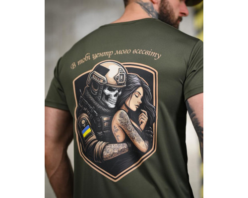 Тактична футболка SELION всесвіт оливковий ДЛ6543