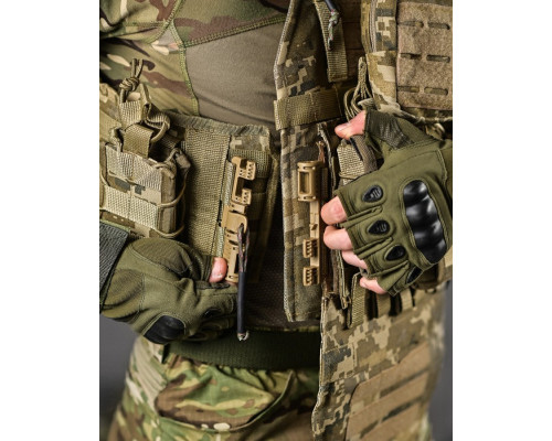 Плитоноска 4 швидких скидання з напашником Cordura піксель ДЛ63965