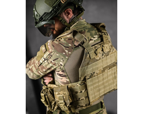 Плитоноска 4 швидких скидання з напашником Cordura піксель ДЛ63965