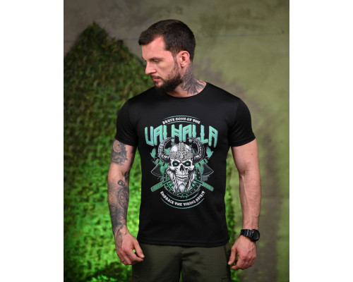 Тактична потоотводна футболка Valhalla black ПП7703