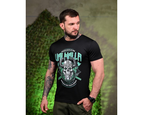 Тактична потоотводна футболка Valhalla black ПП7703