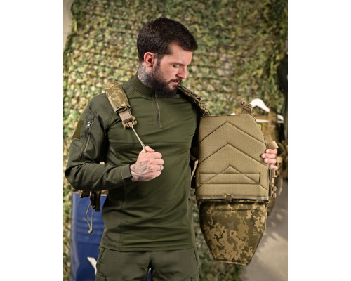 Плитоноска 4 швидких скидання з наплічником Cordura піксель ПП4632