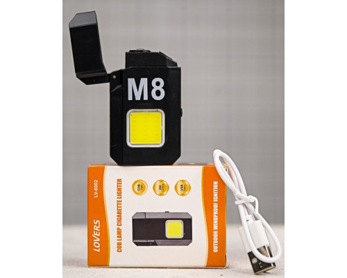 Електроімпульсна запальничка M8 USB з ліхтариком ПП8038