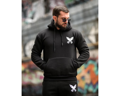 Зимовий мілітарі костюм на флісі Mina black ВТ6887