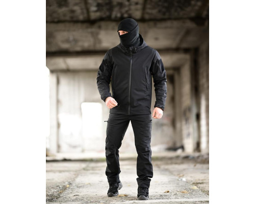 Тактичний костюм Softshell 5в1 LUNAR чорний ТР6407