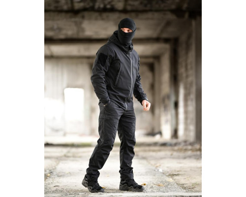 Тактичний костюм Softshell 5в1 LUNAR чорний ТР6407