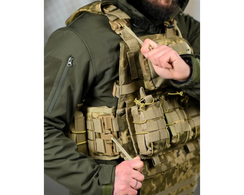 Плитоносій 4 швидких скидання з нашивкою 7.62 піксель ТР6430