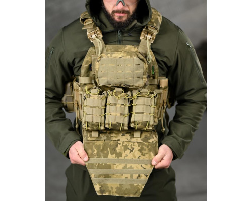 Плитоносій 4 швидких скидання з нашивкою 7.62 піксель ТР6430