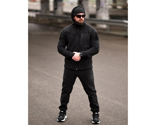 Флісовий спортивний тактичний костюм TARANTUL black ТР6551