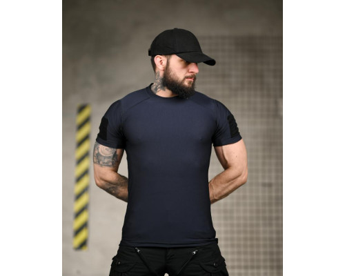 Тактична футболка (Compression Fit) синя ТР6914