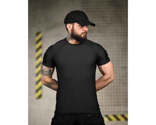 Тактична футболка (Compression Fit) чорна ТР6915