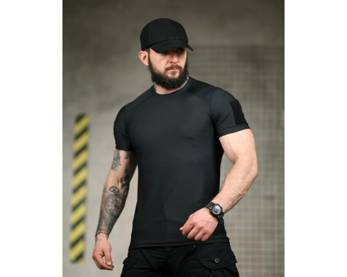 Тактична футболка (Compression Fit) чорна ТР6915