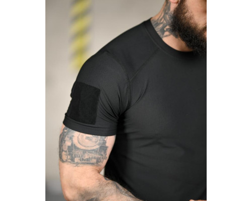 Тактична футболка (Compression Fit) чорна ТР6915
