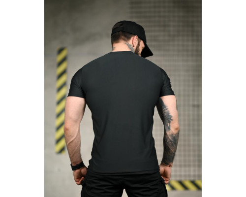 Тактична футболка (Compression Fit) чорна ТР6915