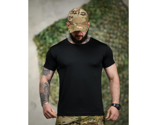 Тактична футболка SELION Працюю цілодобово black ТР6211