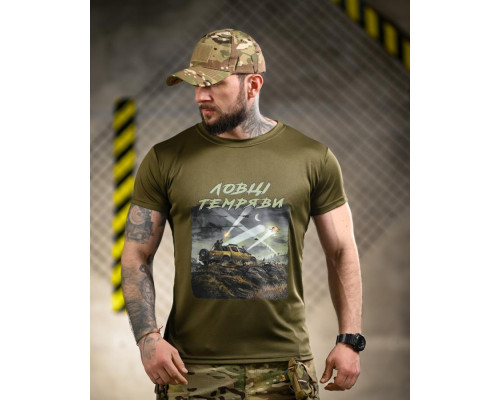 Тактична футболка BORN OF WAR Ловці темряви олива ВТ4719