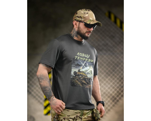 Тактична футболка BORN OF WAR Ловці темряви grey ВТ4733