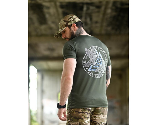 Tactical t-shirt SELION runes oliva TR6948