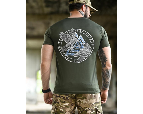 Tactical t-shirt SELION runes oliva TR6948