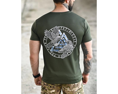 Tactical t-shirt SELION runes oliva TR6948