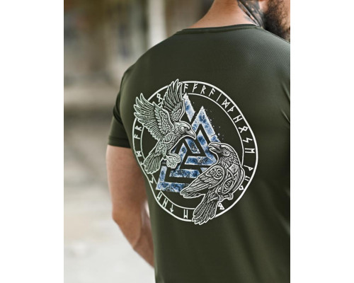 Tactical t-shirt SELION runes oliva TR6948