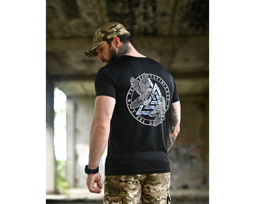 Тактична футболка SELION руни black ТР6949