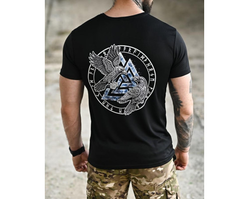 Тактична футболка SELION руни black ТР6949