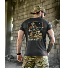 Футболка BORN OF WAR welcome to Ukraine grey ВТ4636