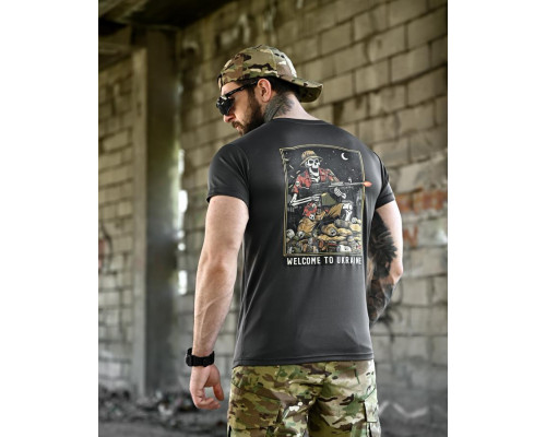 Футболка BORN OF WAR welcome to Ukraine grey ВТ4636