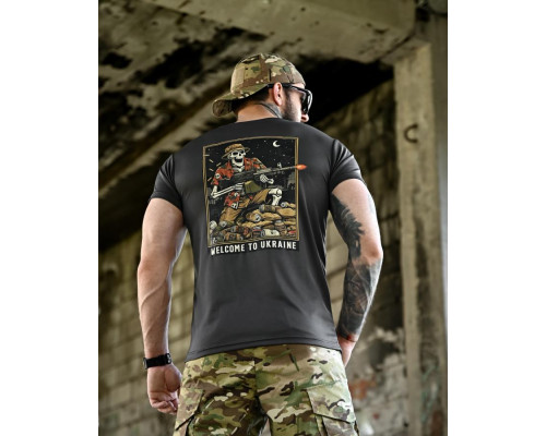 Футболка BORN OF WAR welcome to Ukraine grey ВТ4636