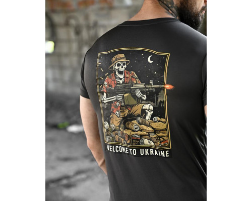 Футболка BORN OF WAR welcome to Ukraine grey ВТ4636