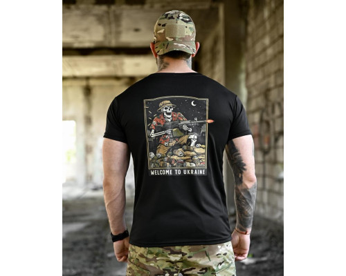 Футболка BORN OF WAR welcome to Ukraine black ВТ4637