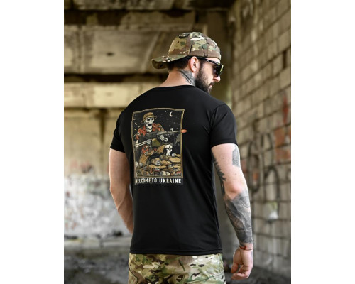 Футболка BORN OF WAR welcome to Ukraine black ВТ4637
