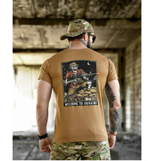 Футболка BORN OF WAR welcome to Ukraine кайот  ВТ4638