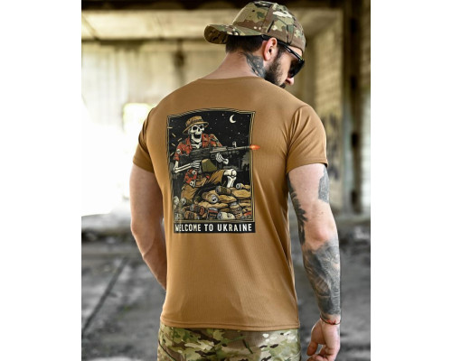 Футболка BORN OF WAR welcome to Ukraine кайот  ВТ4638